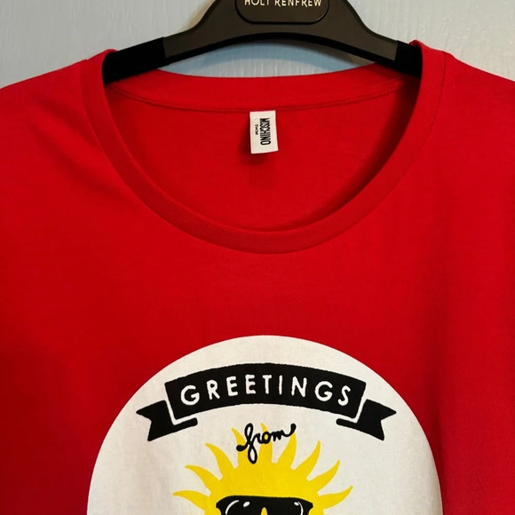 Moschino Swim Shirt Size Small Women's Red Sunny Milano Graphic  Summer Designer - Picture 3 of 14